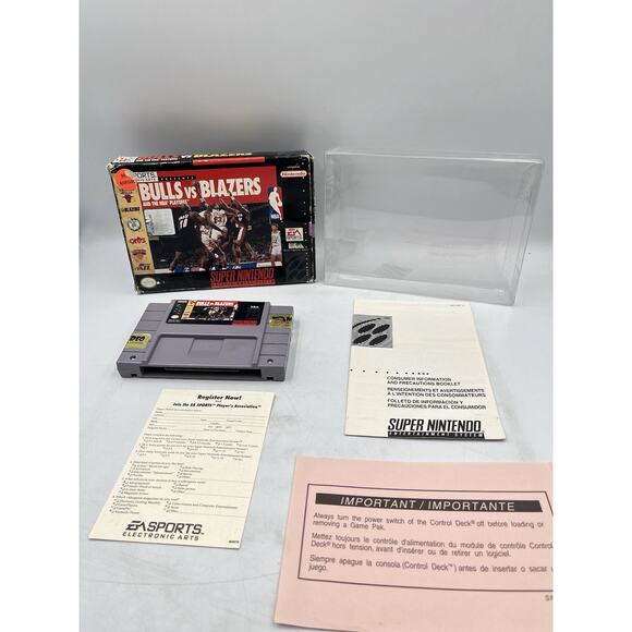 Bulls vs. Blazers and the NBA Playoffs (SNES, 1992) CIB Manual Inserts - Picture 4 of 15